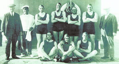 Bridport Swimming Club's water polo team, circa 1920. (Courtesy of J & D Hoskins)